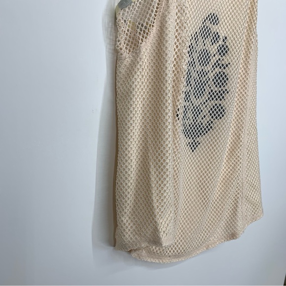 Free People Movement Mesh Layer Cream Yellow Gray T-Back Muscle Tank Top Nwot Sm - Picture 4 of 15
